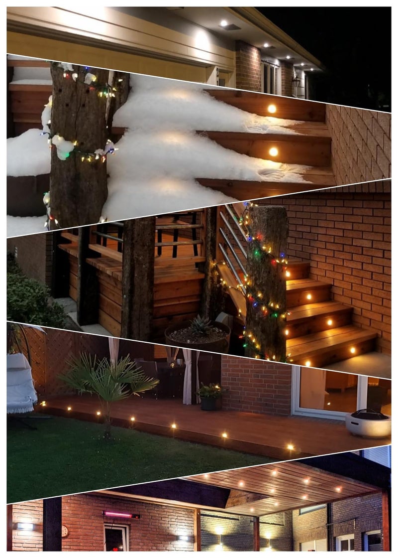 FVTLED Low Voltage Deck Lights Kit, 10 Pack of Î¦1.77 Recessed LED Deck Lighting, Waterproof Outdoor Stair Lights In Ground Light for Garden,Yard,Patio,Step(Warm White) - Image 2